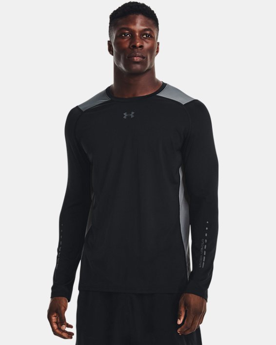 Men's HeatGear® Vent Fitted Long Sleeve, Black, pdpMainDesktop image number 0